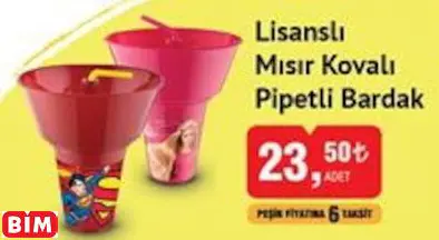 LİSANSLI MISIR KOVALI PİPETLİ BARDAK